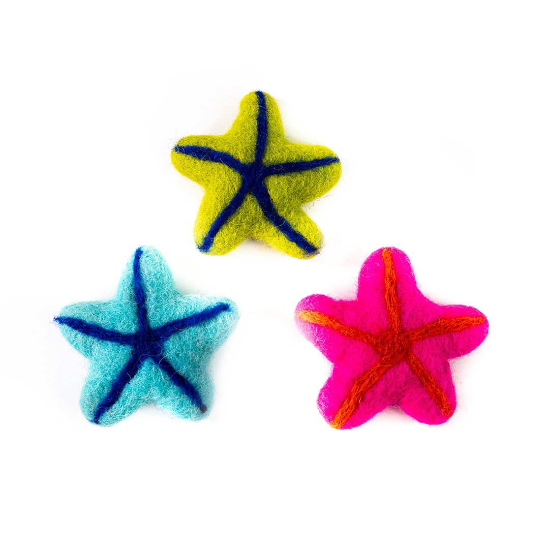 Dharma Dog Karma Cat Pack of 3 Starfish Toy For Cats-1644308590