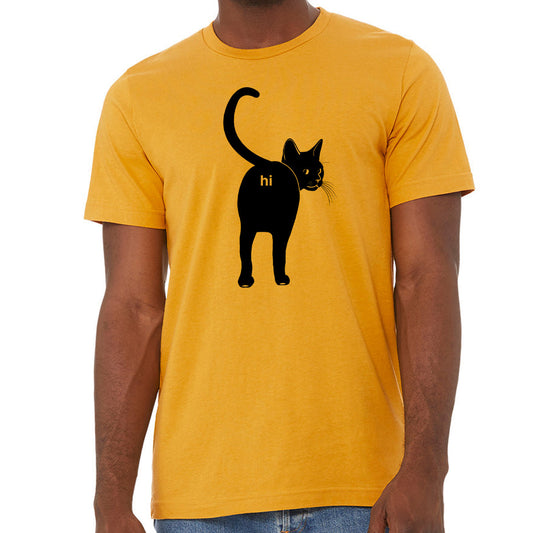 Cat Butt Hi Shirt- Funny Guys Kitten Hello Joke Tee Shirt- Cat Lover