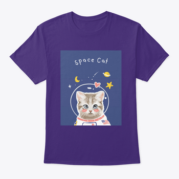 Space Cat Slogan With Cute Kitten In Cartoon Astronaut Suit Vector