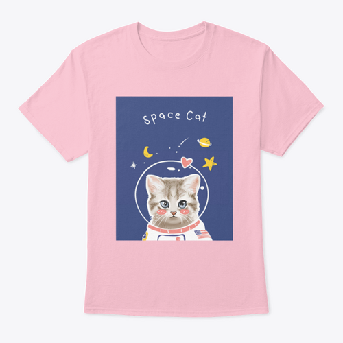 Space Cat Slogan With Cute Kitten In Cartoon Astronaut Suit Vector