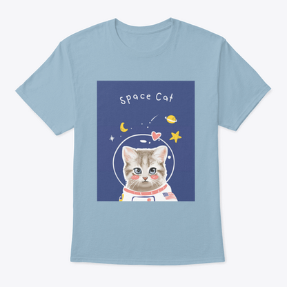 Space Cat Slogan With Cute Kitten In Cartoon Astronaut Suit Vector