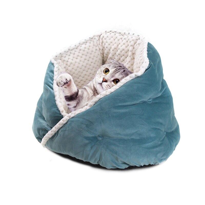 Cat Bed Soft Comfortable Pet Basket Warm Triangular Cat House Puppy